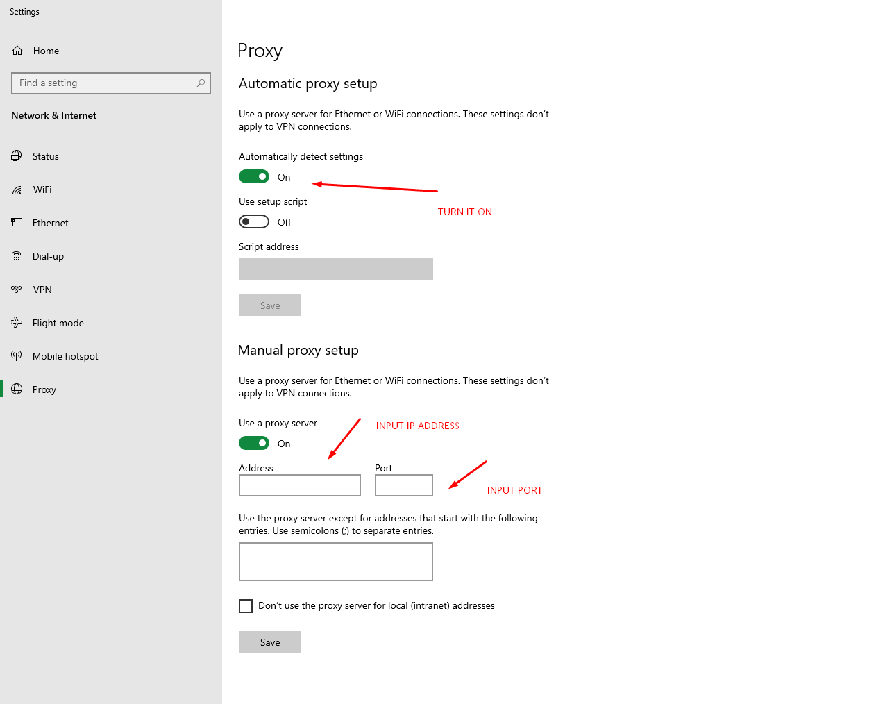 HOW TO SETUP PROXY IN WINDOWS 10